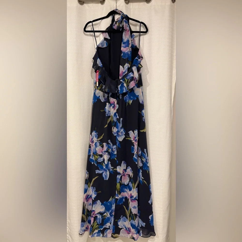 Eliza J NWT Navy Floral Maxi Dress - Picture 3 of 8
